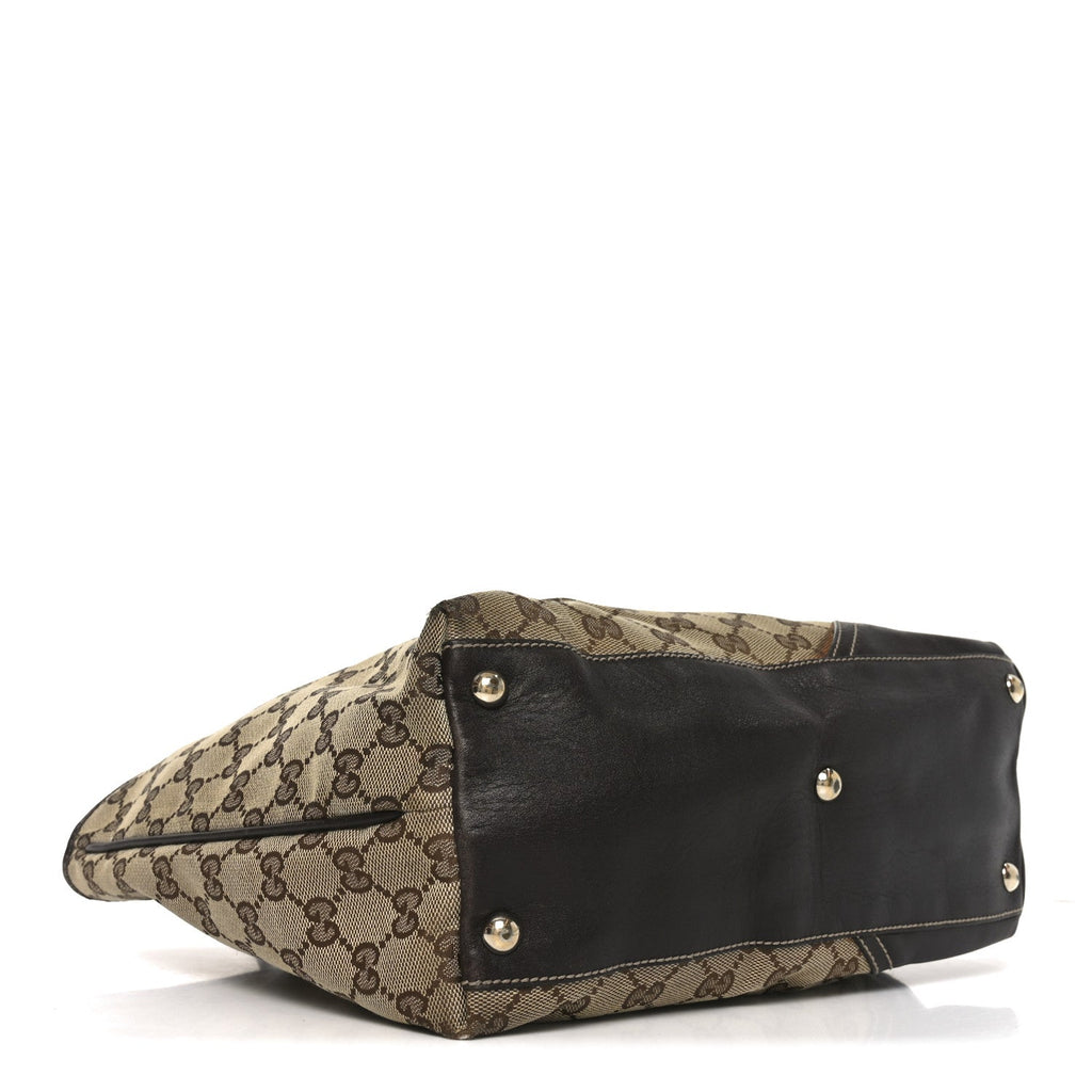 Gucci Monogram Medium New Britt Tote Brown