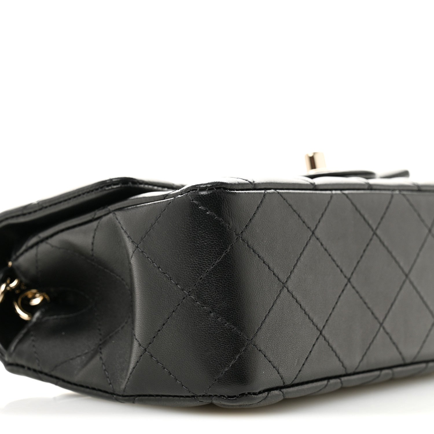 Chanel Lambskin Quilted Mini Rectangular Flap Black