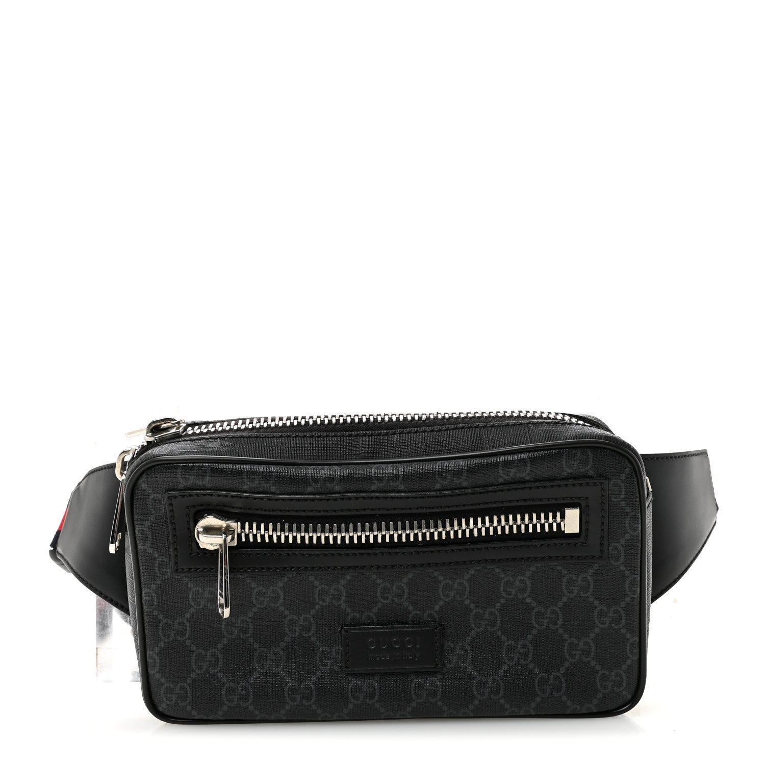 Gucci Soft GG Supreme Monogram Web Belt Bag Black Grey