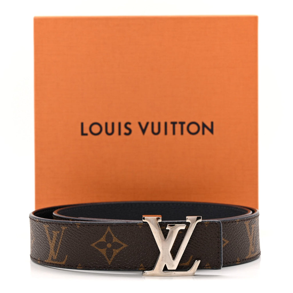 Louis Vuitton Calfskin Monogram 30mm LV Initiales Reversible Belt 80 32 Marine