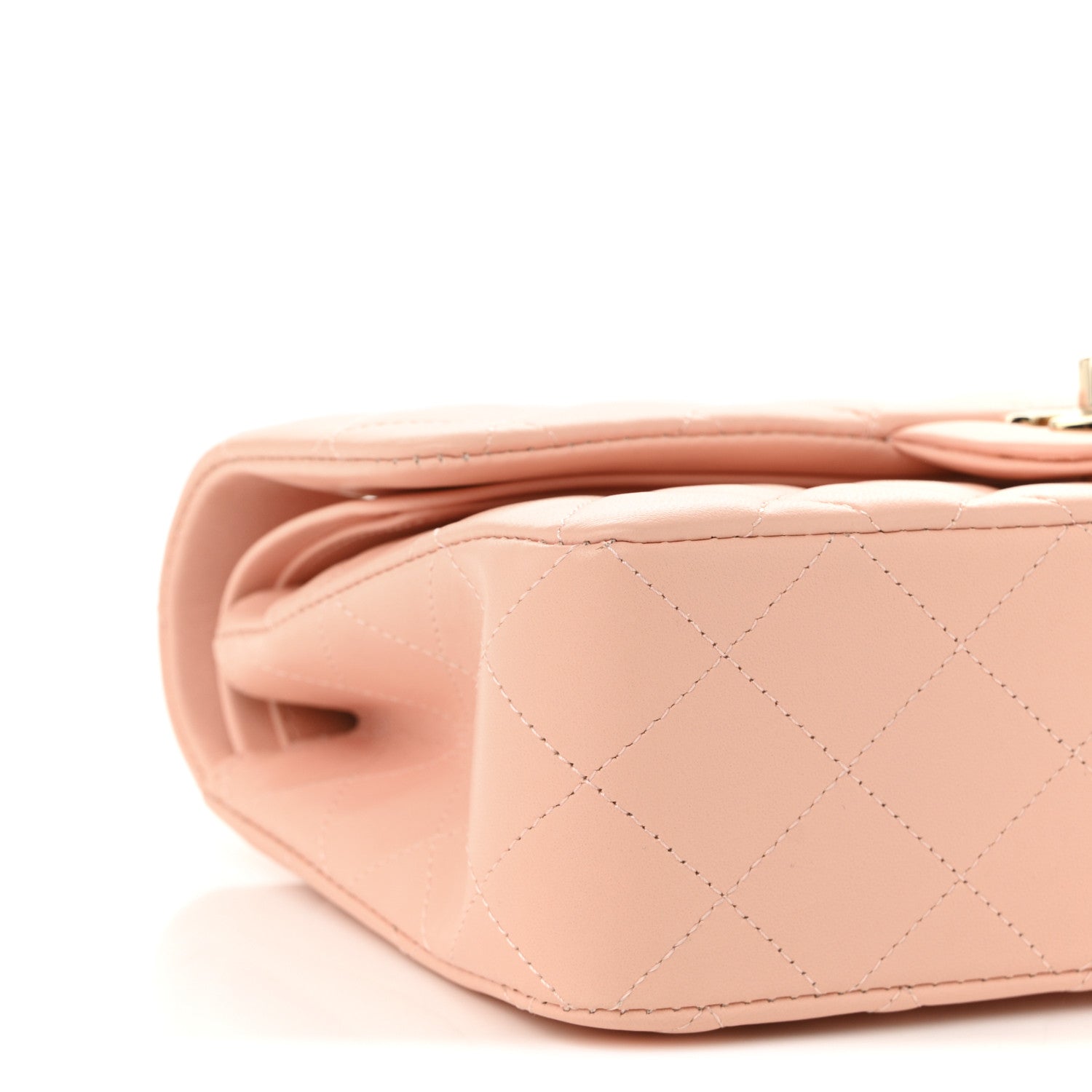 Chanel Lambskin Quilted Small Double Flap Light Orange