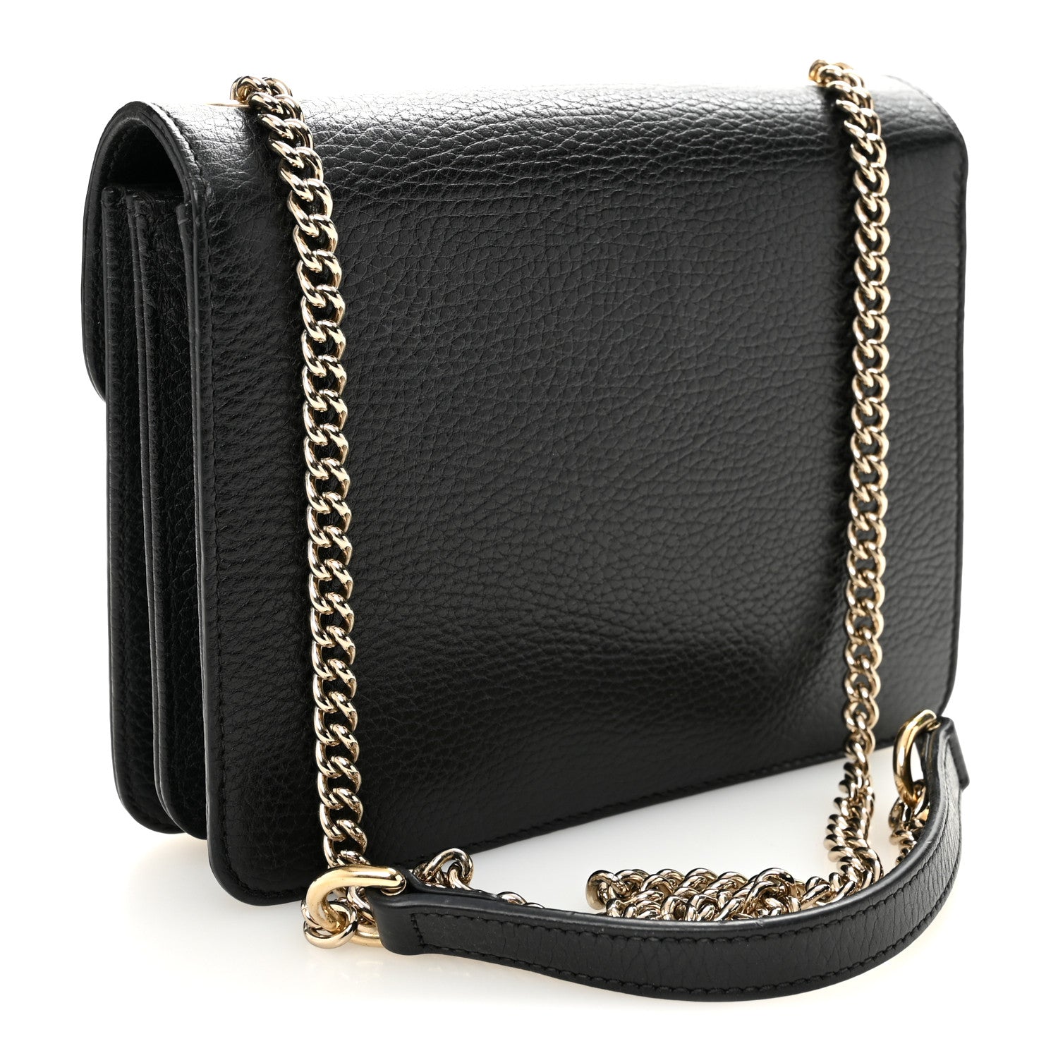 Gucci Dollar Calfskin Small Interlocking G Shoulder Bag Black