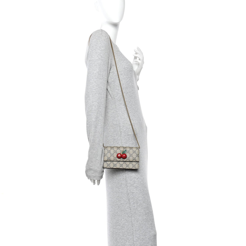 Gucci GG Supreme Monogram Mini Cherry Chain Bag