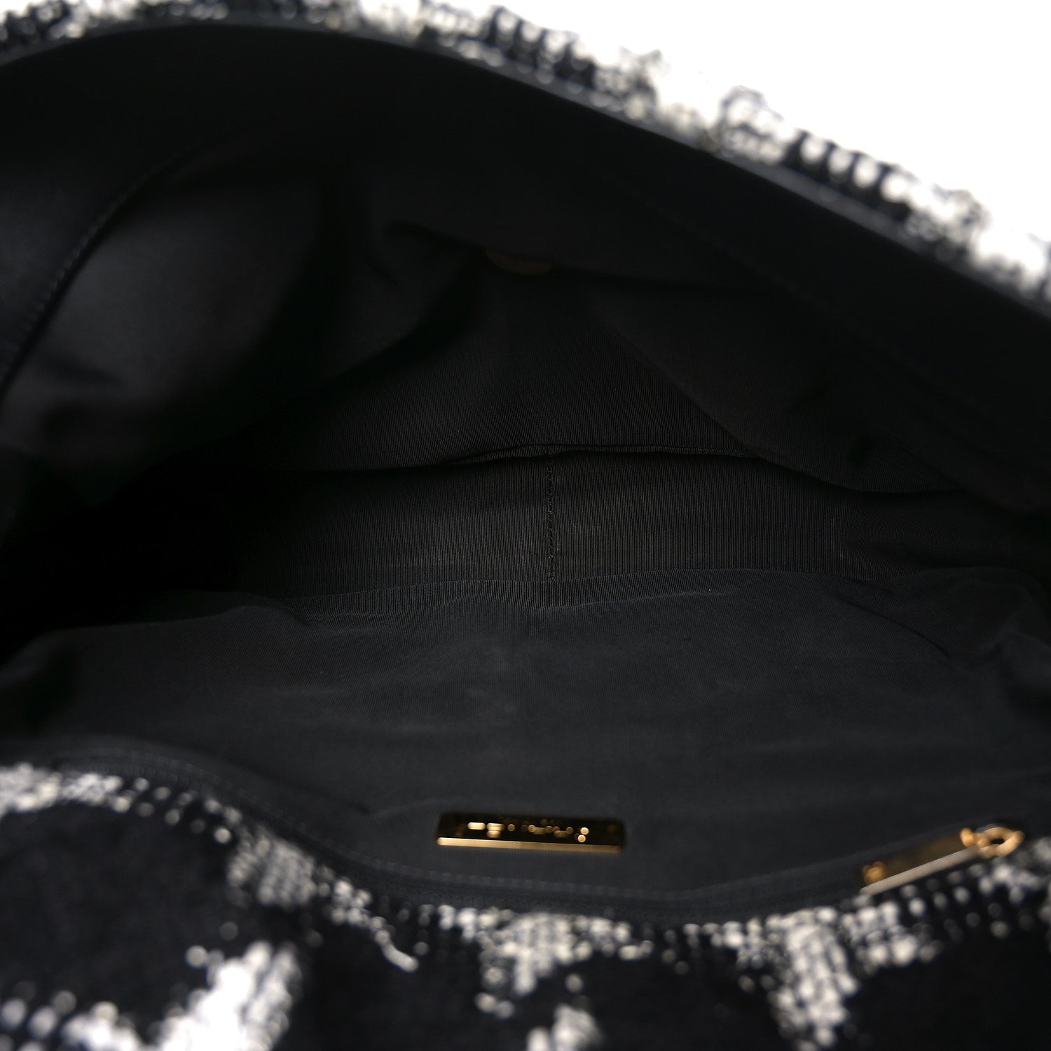 Chanel Tweed Quilted Maxi Chanel 19 Flap Black White