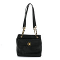Chanel Caviar CC Flap Shoulder Bag Black