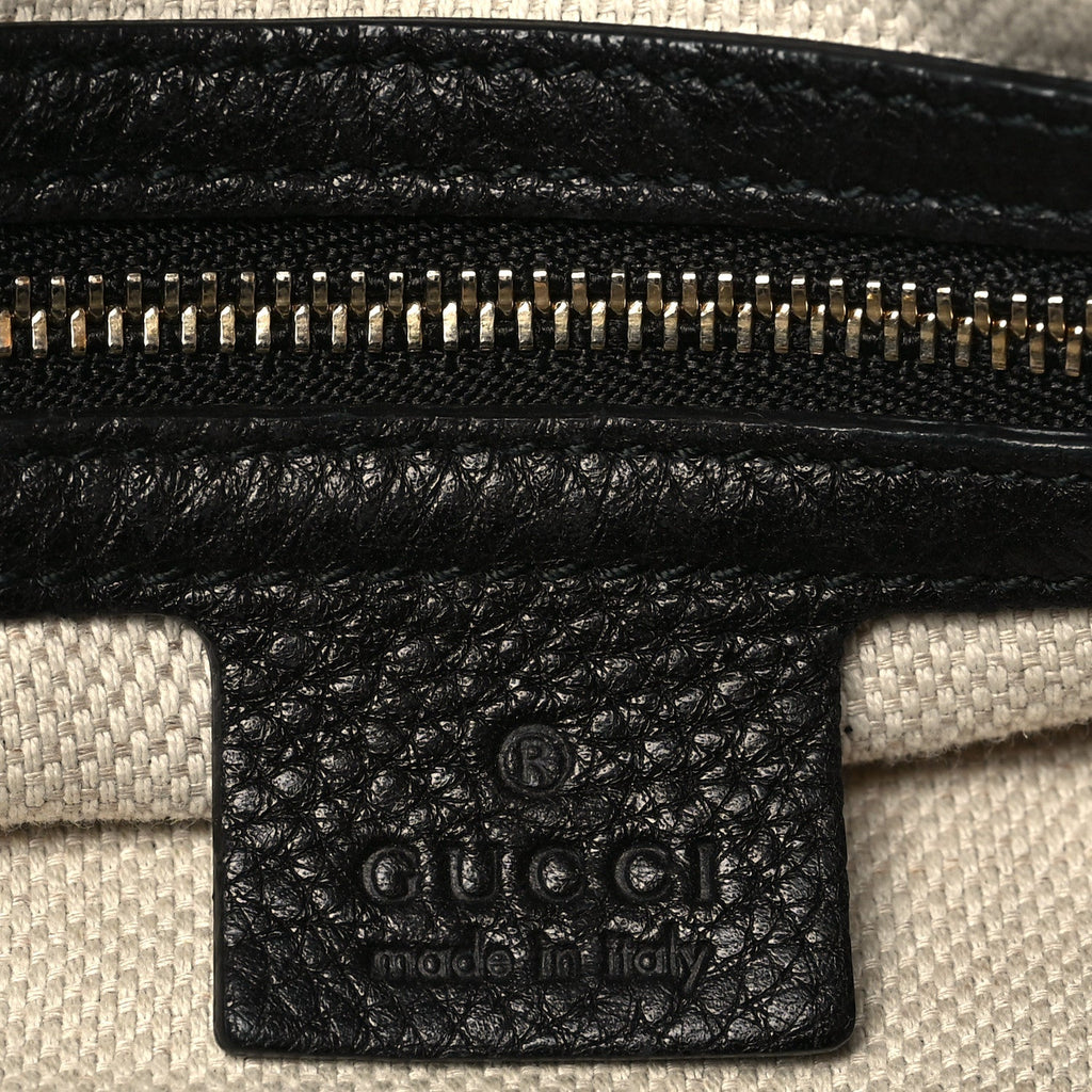 Gucci Pebbled Calfskin Medium Soho Chain Shoulder Bag Black