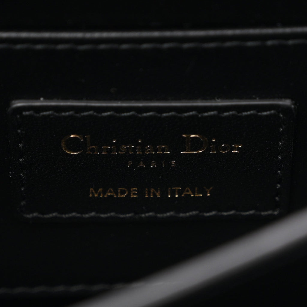 Christian Dior Calfskin Cannage Mini Ange Bag Black