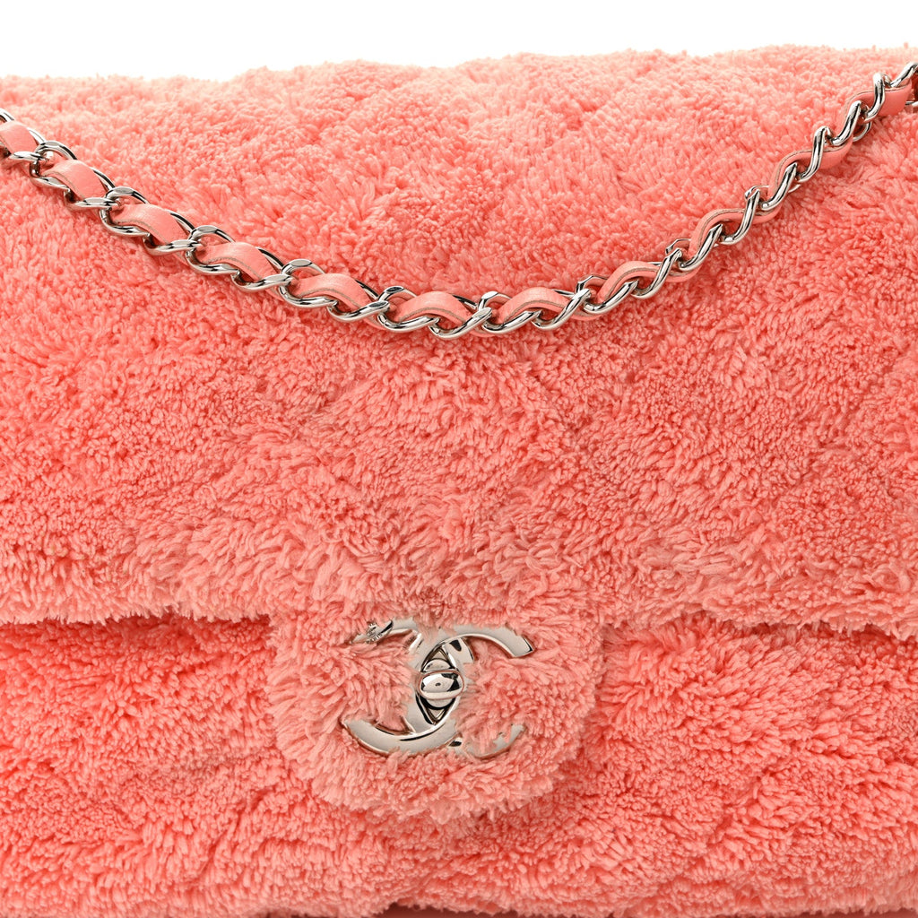 Chanel Lambskin Calfskin Mixed Fibers Quilted Medium Flap Orange