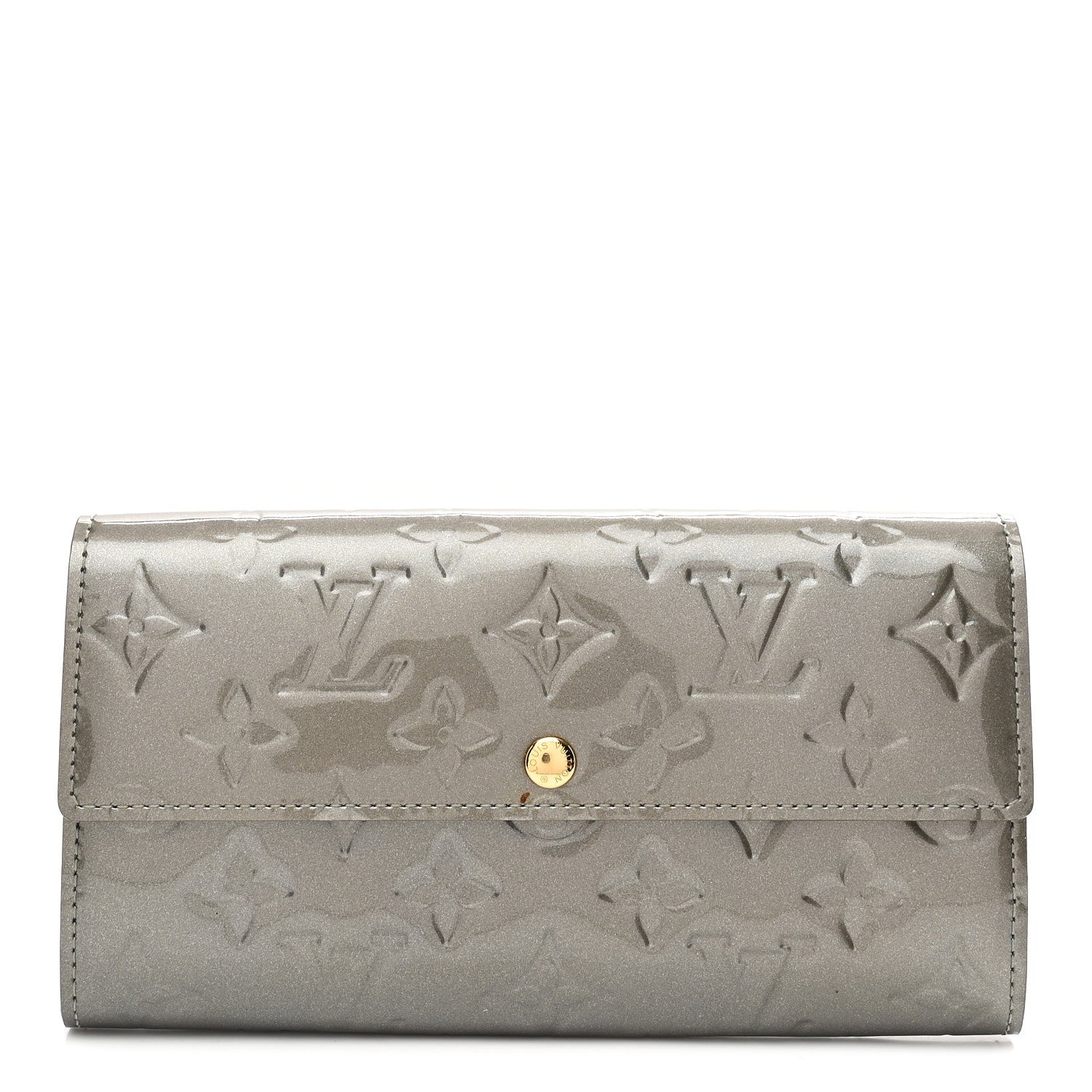 Louis Vuitton Vernis Sarah Wallet Gris Art Deco