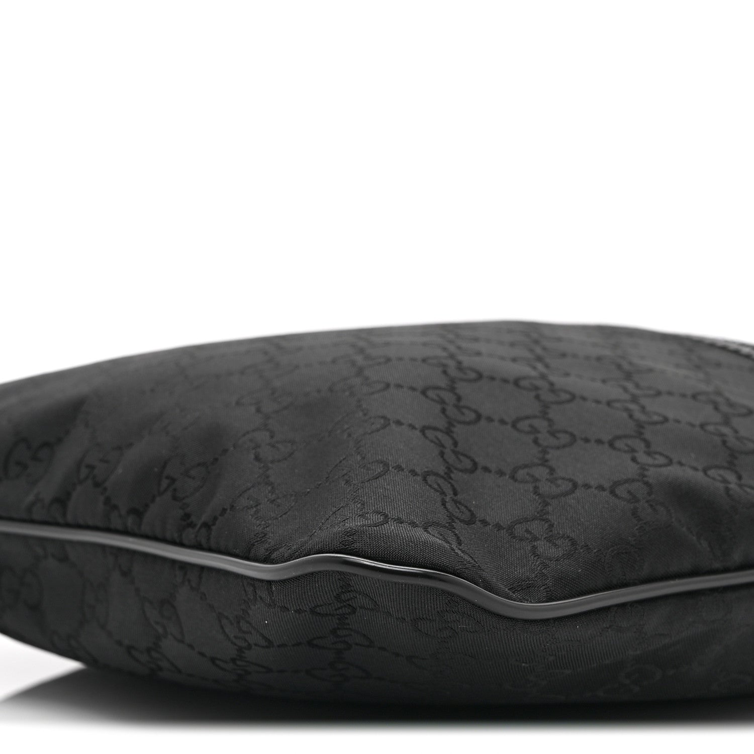 Gucci Nylon Monogram Small Flat Messenger Bag Black