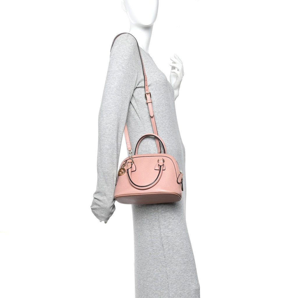 Gucci Dollar Calfskin Small GG Charm Dome Bag Soft Pink