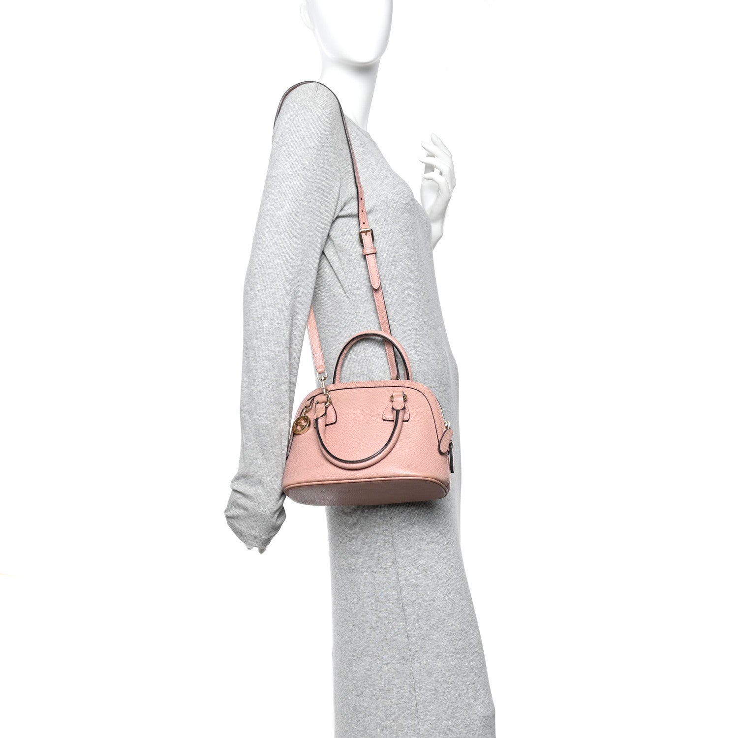Gucci Dollar Calfskin Small GG Charm Dome Bag Soft Pink