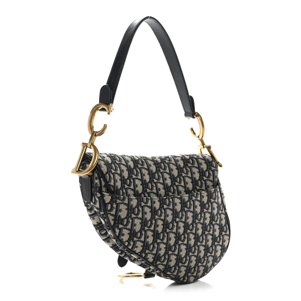 Christian Dior Oblique Saddle Bag Blue