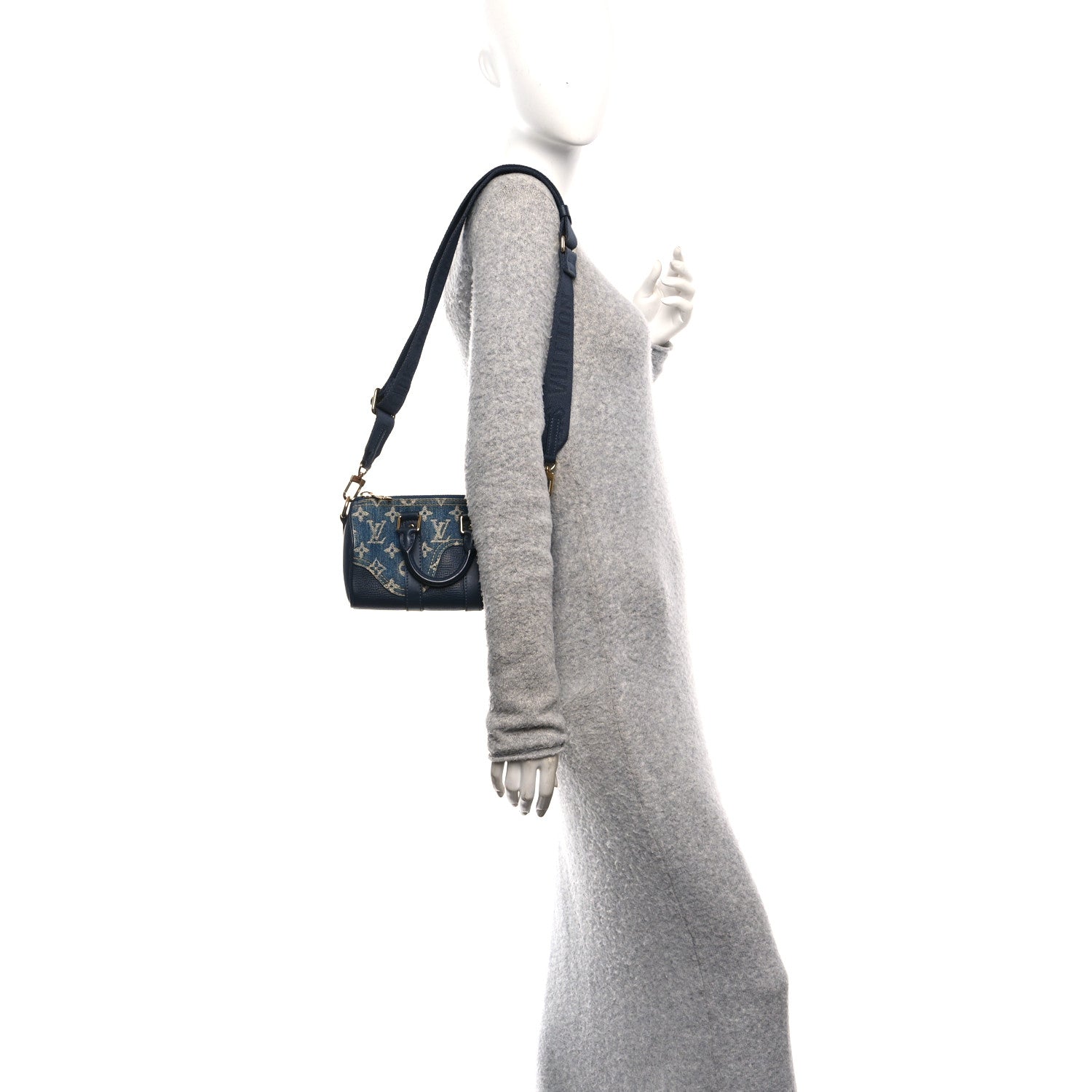 Louis Vuitton X NIGO Taurillon Monogram Denim Drip Keepall XS Blue