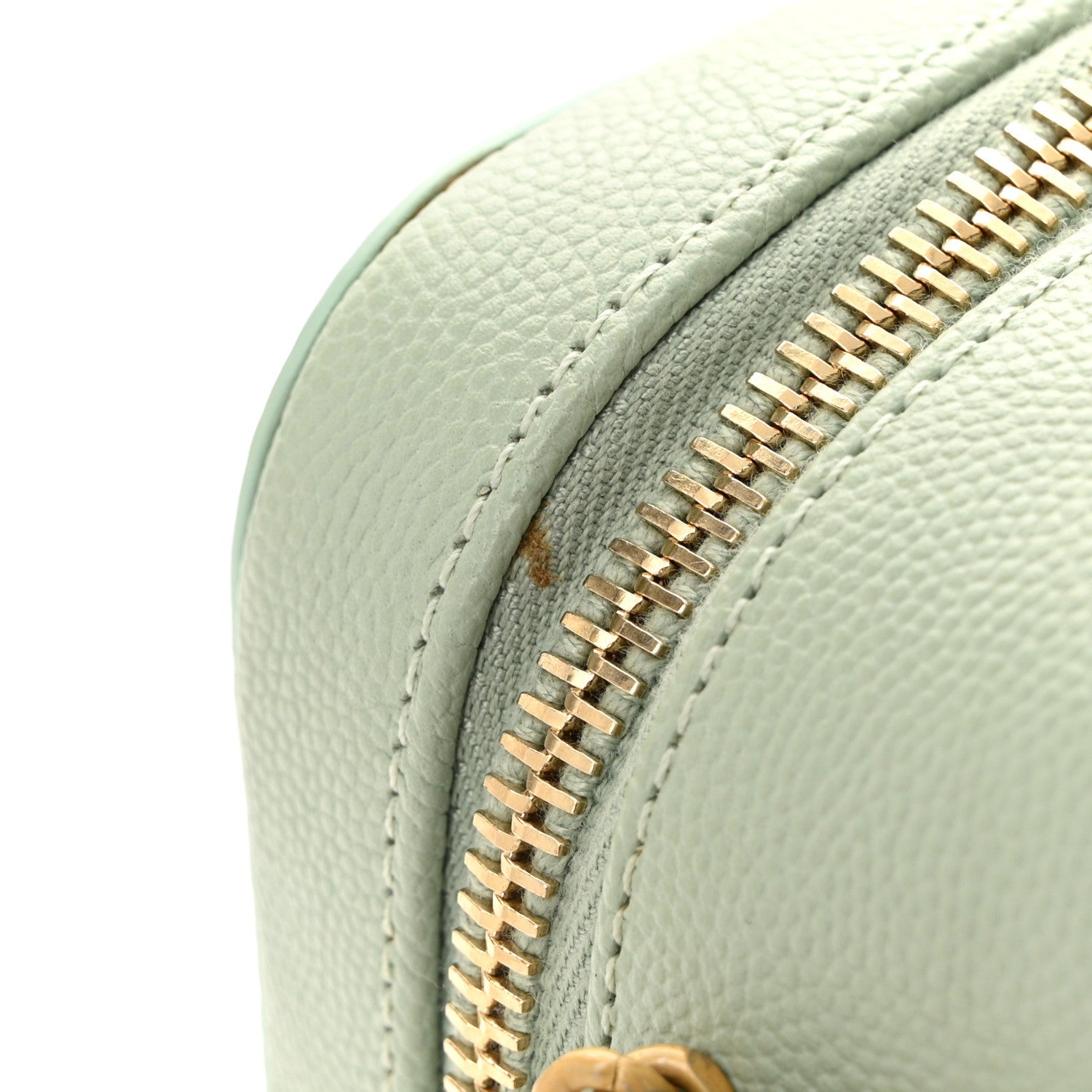 Chanel Caviar Quilted Small CC Filigree Vanity Case Mint