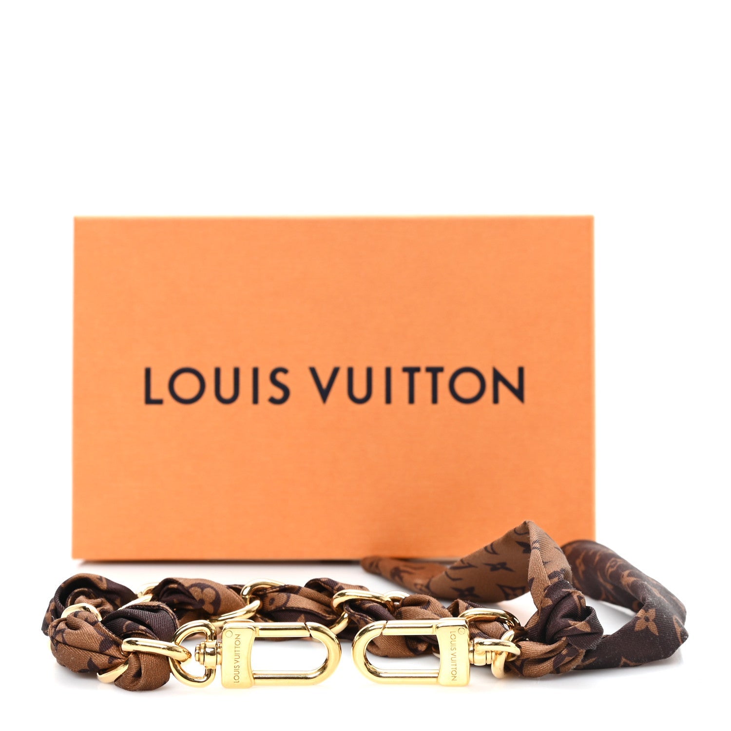 Louis Vuitton Metal Polyester Monogram Braided Scarf Chain Foulard Bag Charm