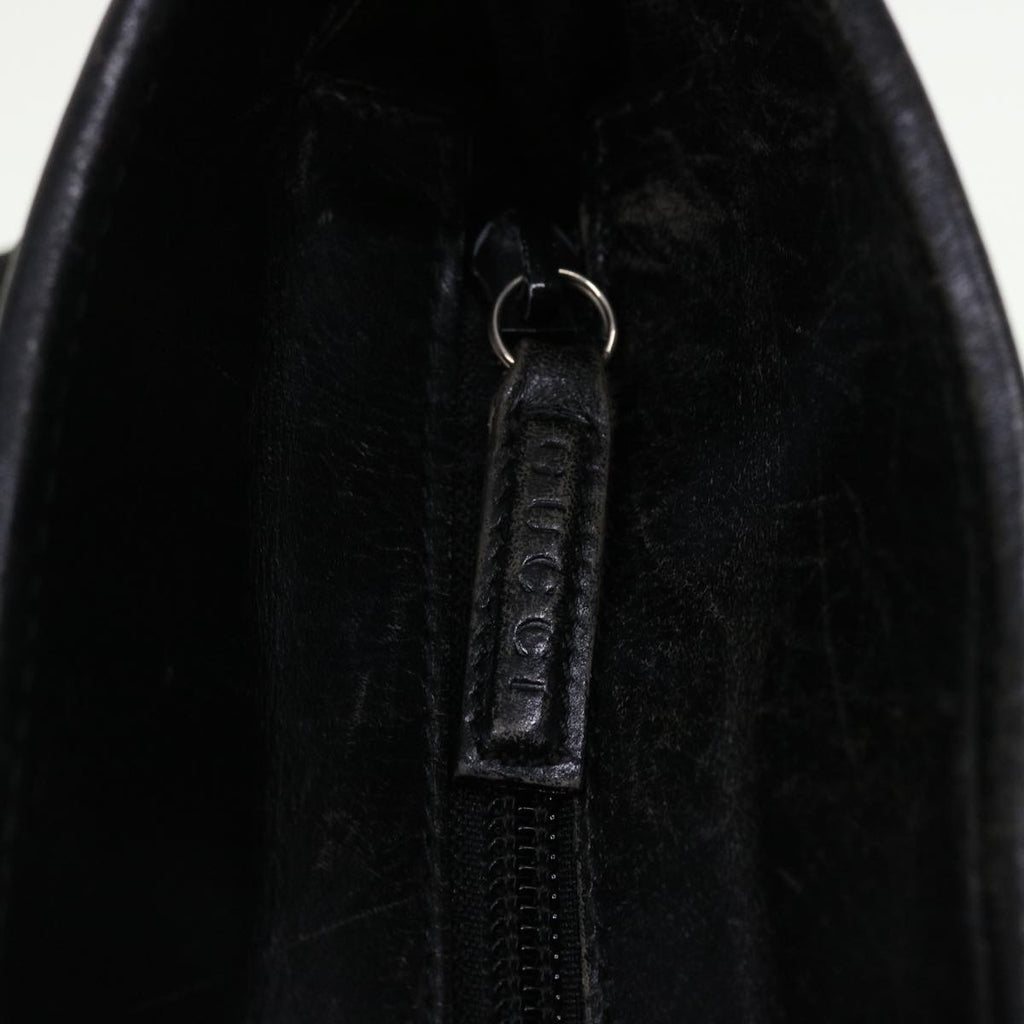 GUCCI Shoulder Bag Nylon Leather Black  45027