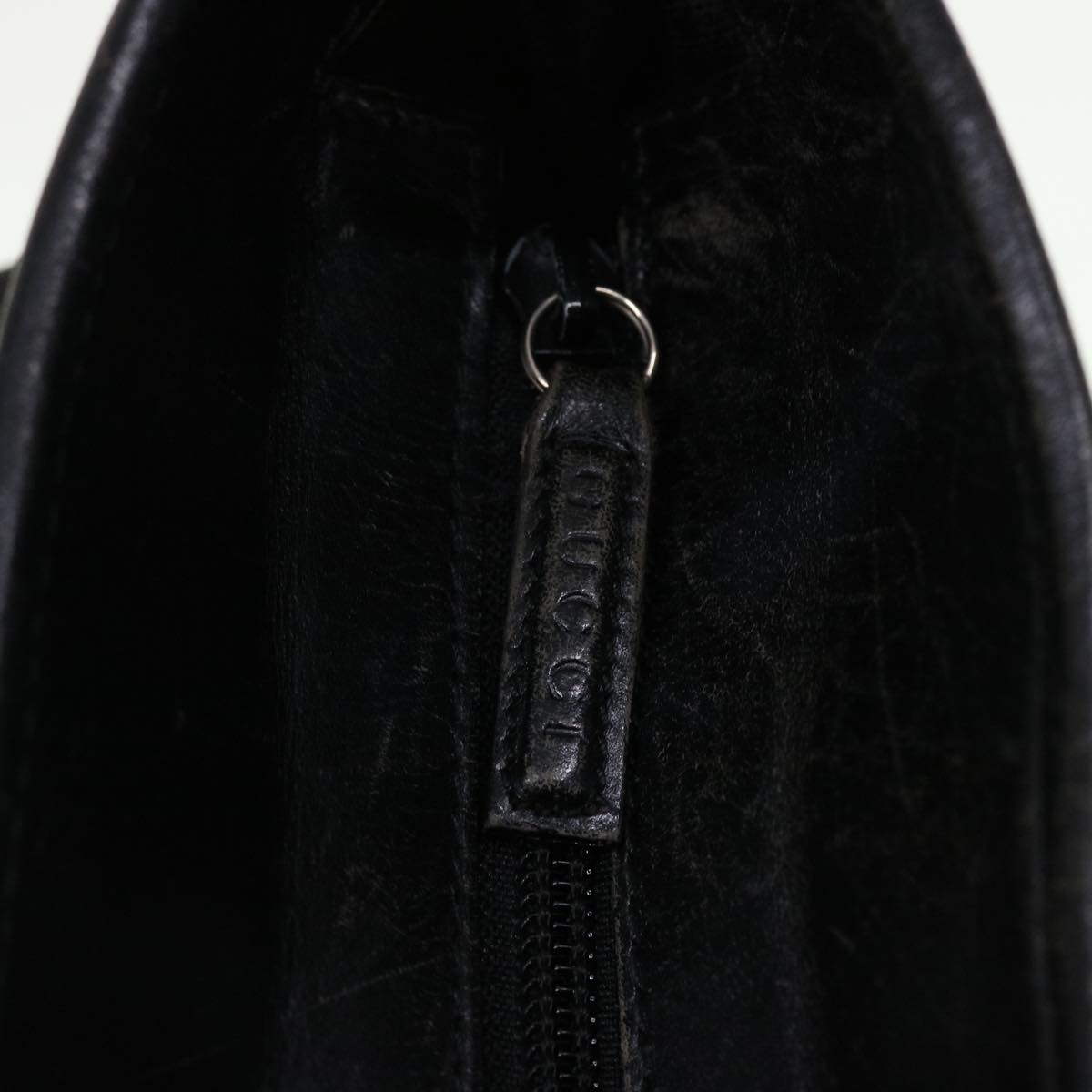 GUCCI Shoulder Bag Nylon Leather Black  45027