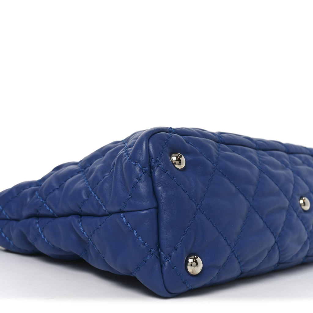Chanel Calfskin Quilted French Riviera Hobo  Blue