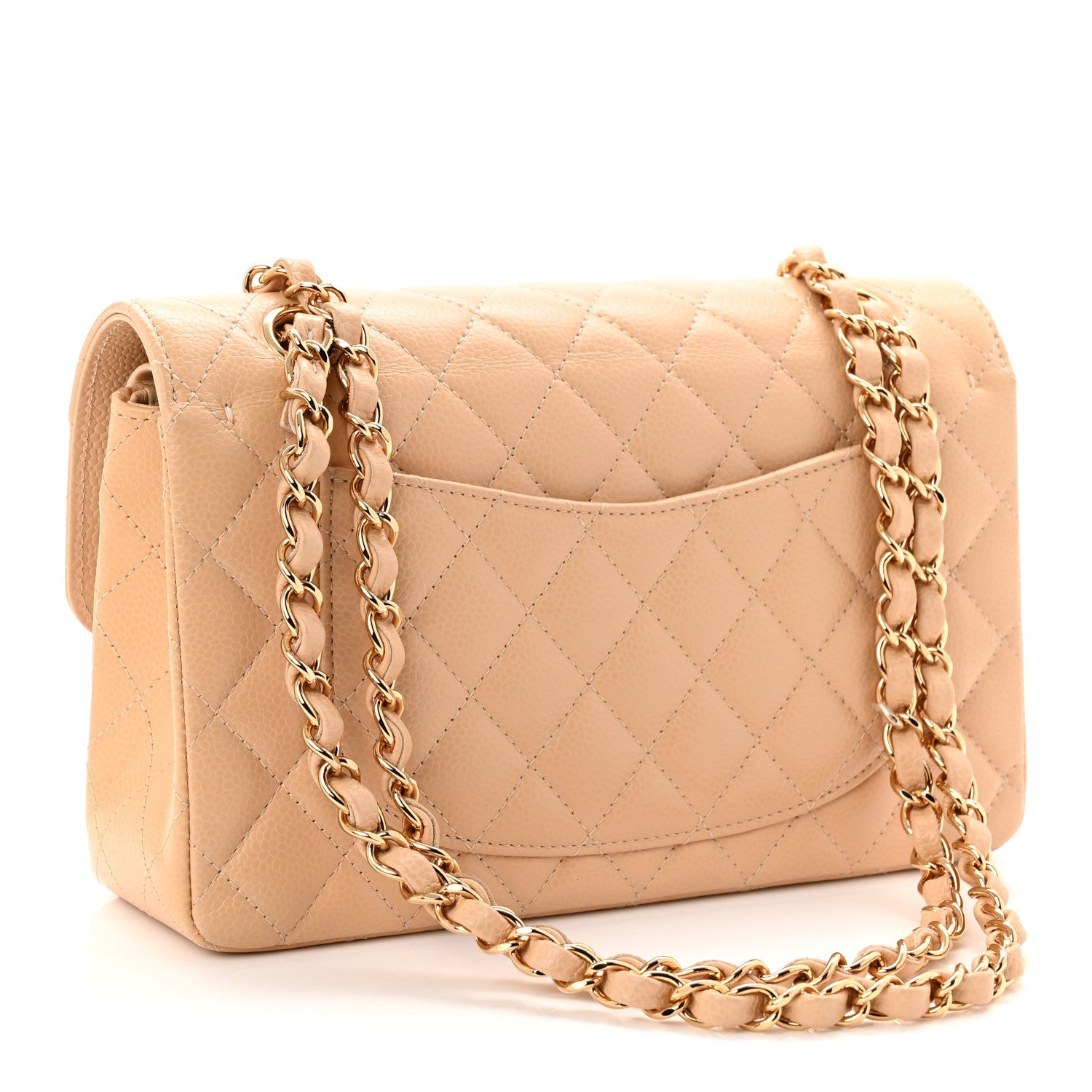 Chanel Caviar Quilted Small Double Flap Beige