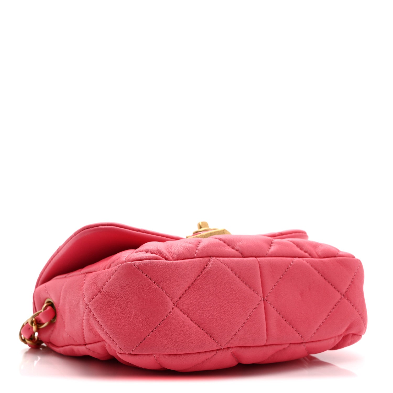 Chanel Lambskin Plexiglass Quilted Coco Love Mini Flap Pink