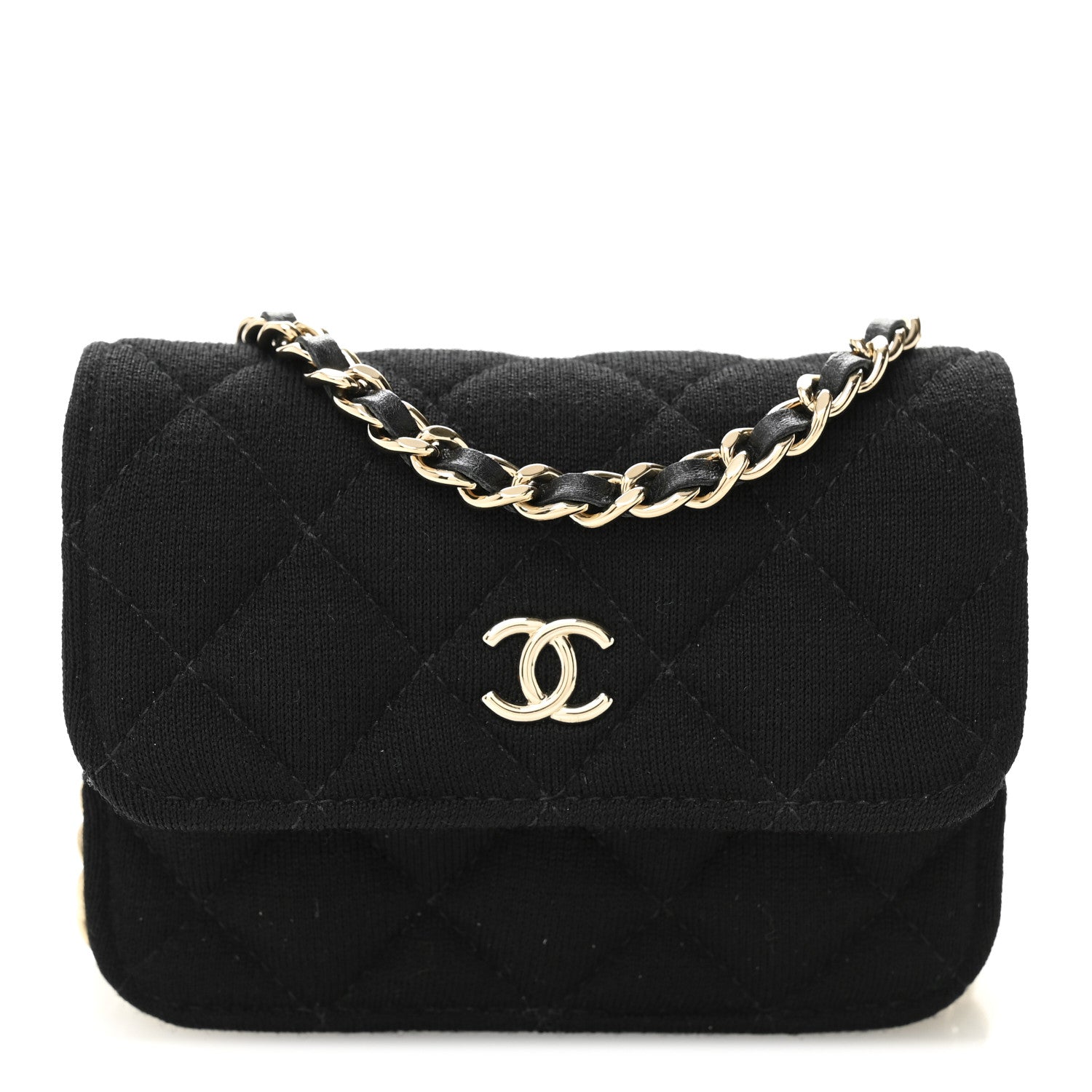 Chanel Jersey Quilted Micro Mini Flap Black