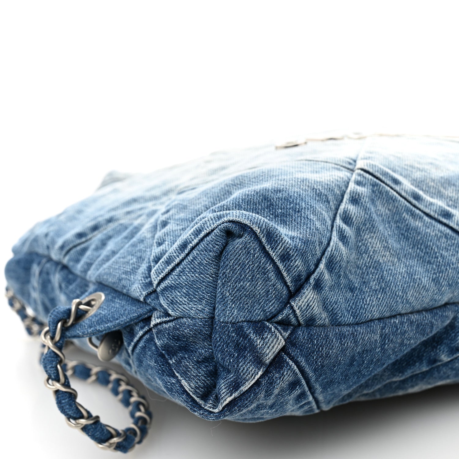 Chanel Denim Quilted Chanel 22 Backpack Blue