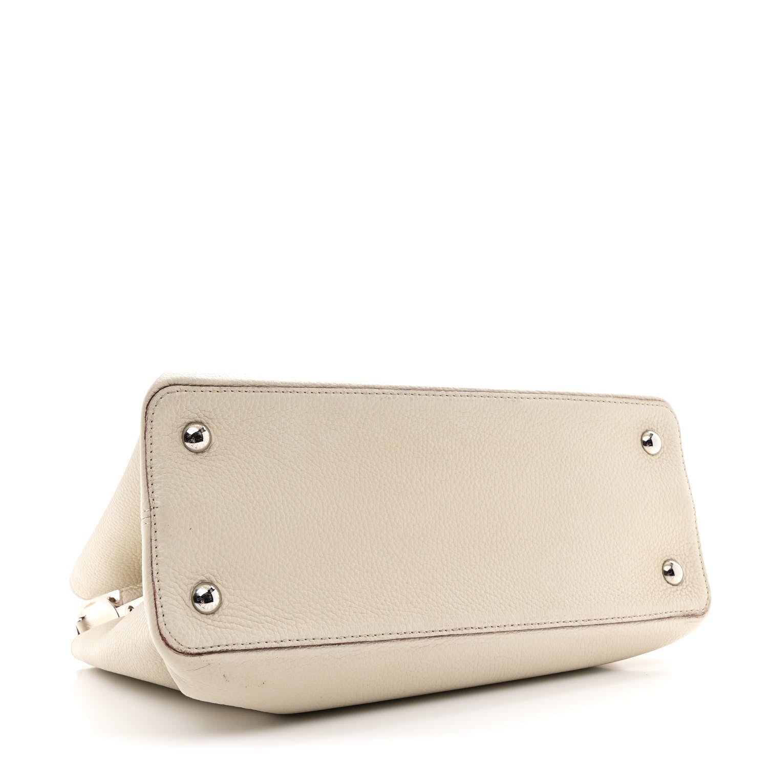 Louis Vuitton Taurillon Capucines MM Blanc Casse
