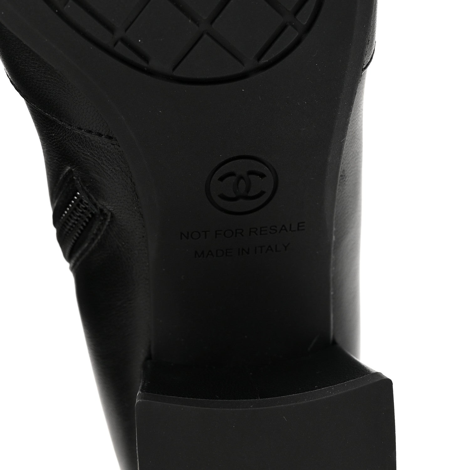Chanel Stretch Lambskin Cap Toe CC Uniform Short Boots  35 Black