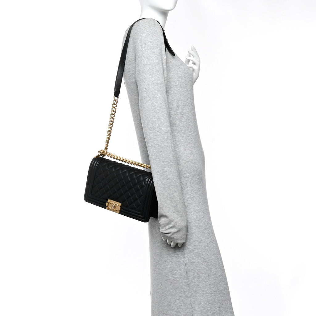 Chanel Lambskin Quilted Medium Boy Flap Black