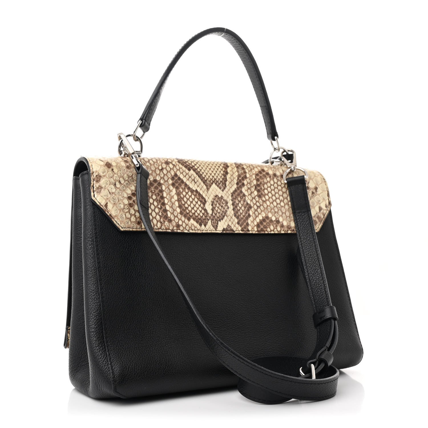 Louis Vuitton Snakeskin Lockme II Top Handle Black