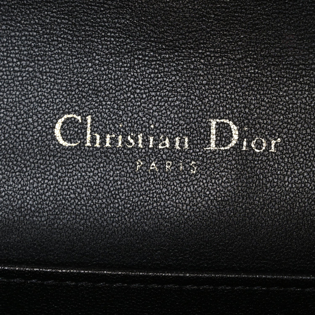 Christian Dior Lambskin Cannage Lady Dior Pouch Black