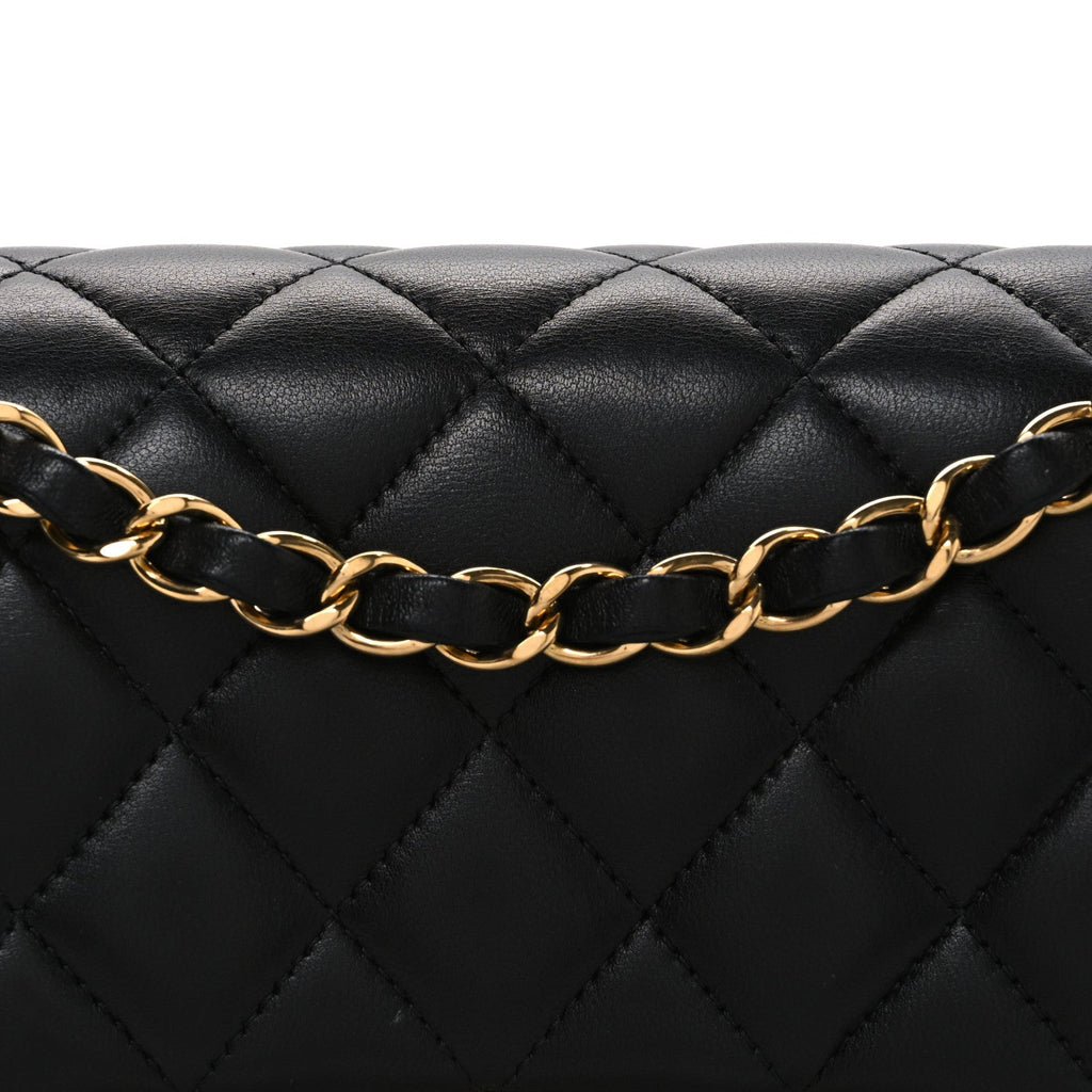 Chanel Lambskin Quilted Small Double Flap Black