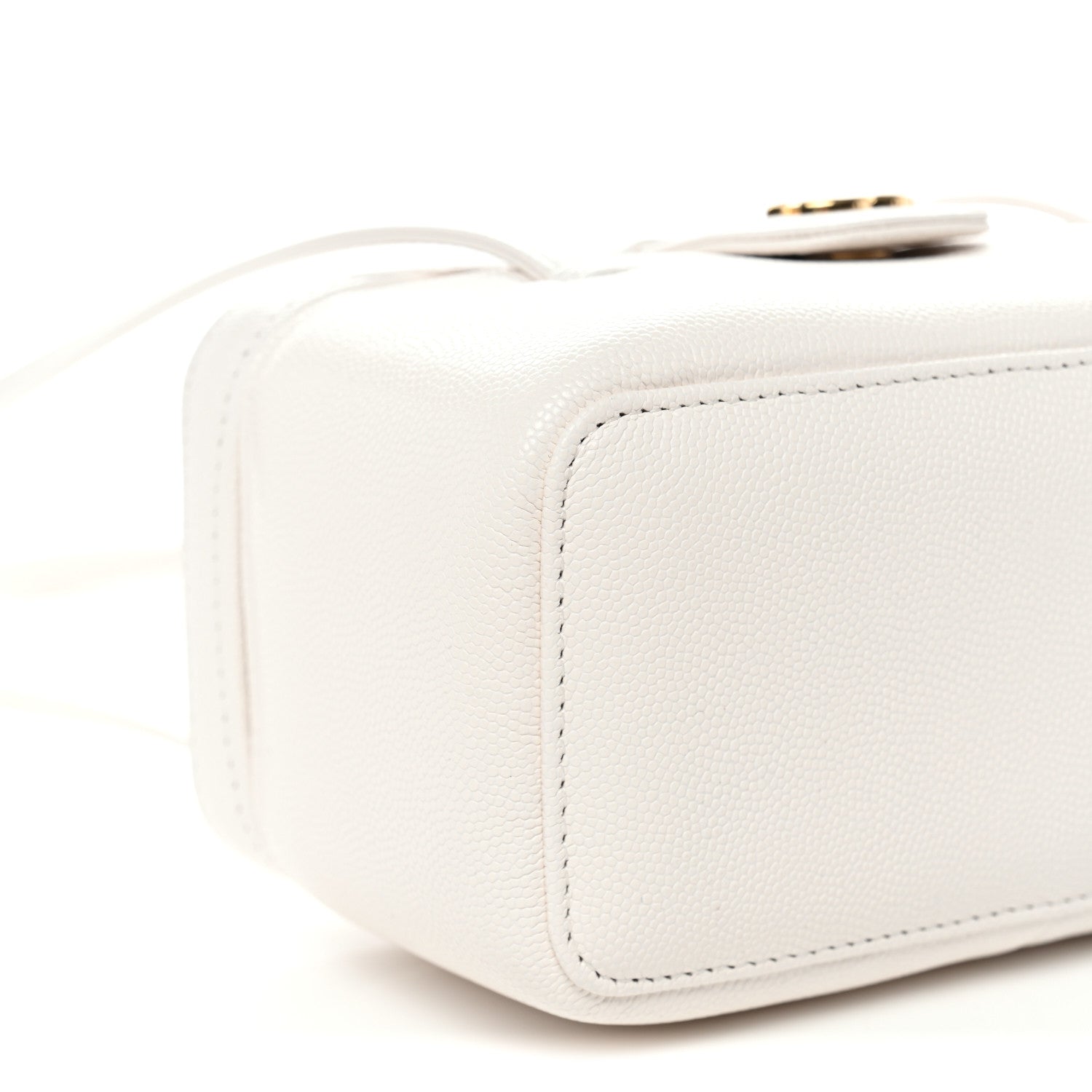 Chanel Shiny Caviar Preppy Coco Long Vanity With Strap White