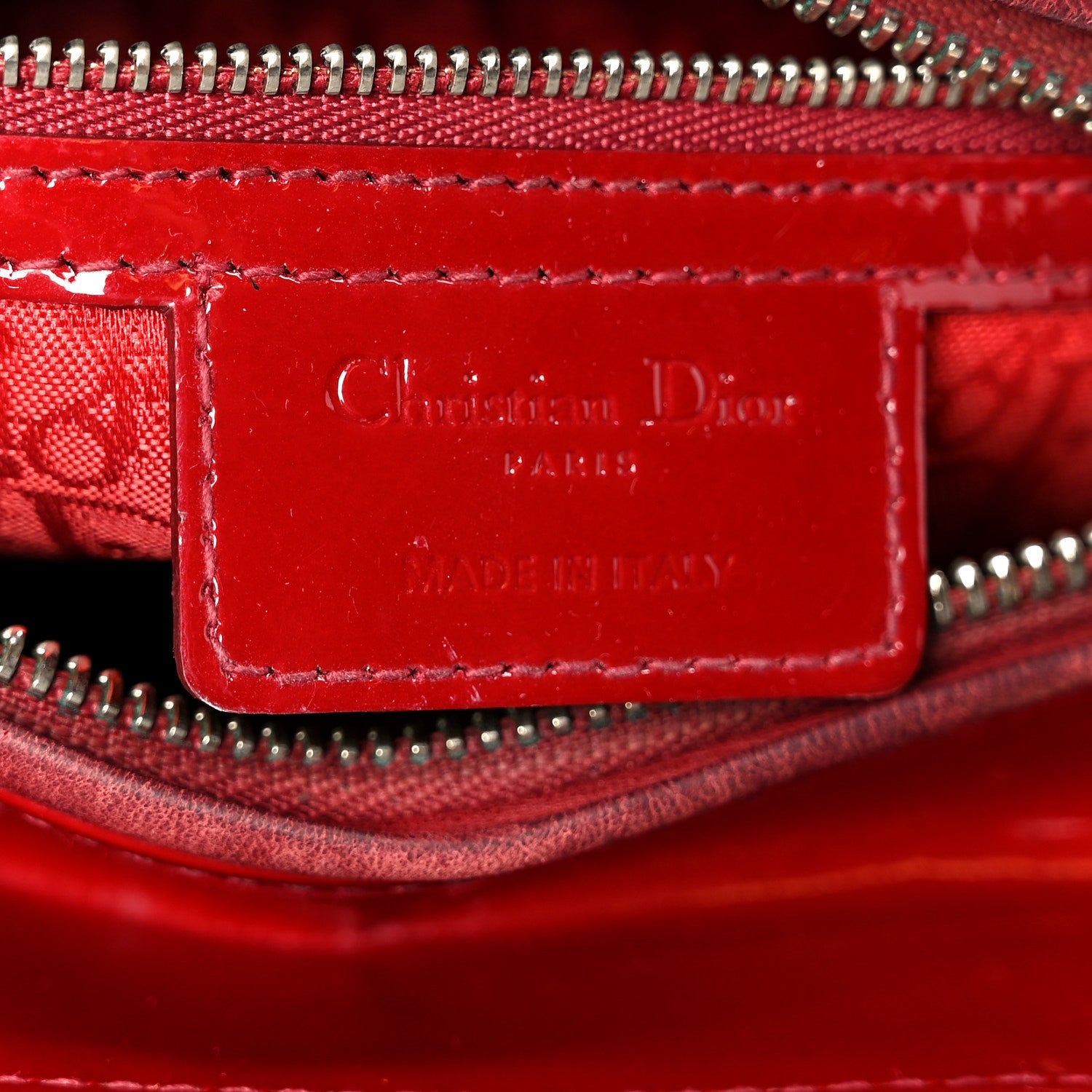 Christian Dior Patent Cannage Medium Lady Dior Red