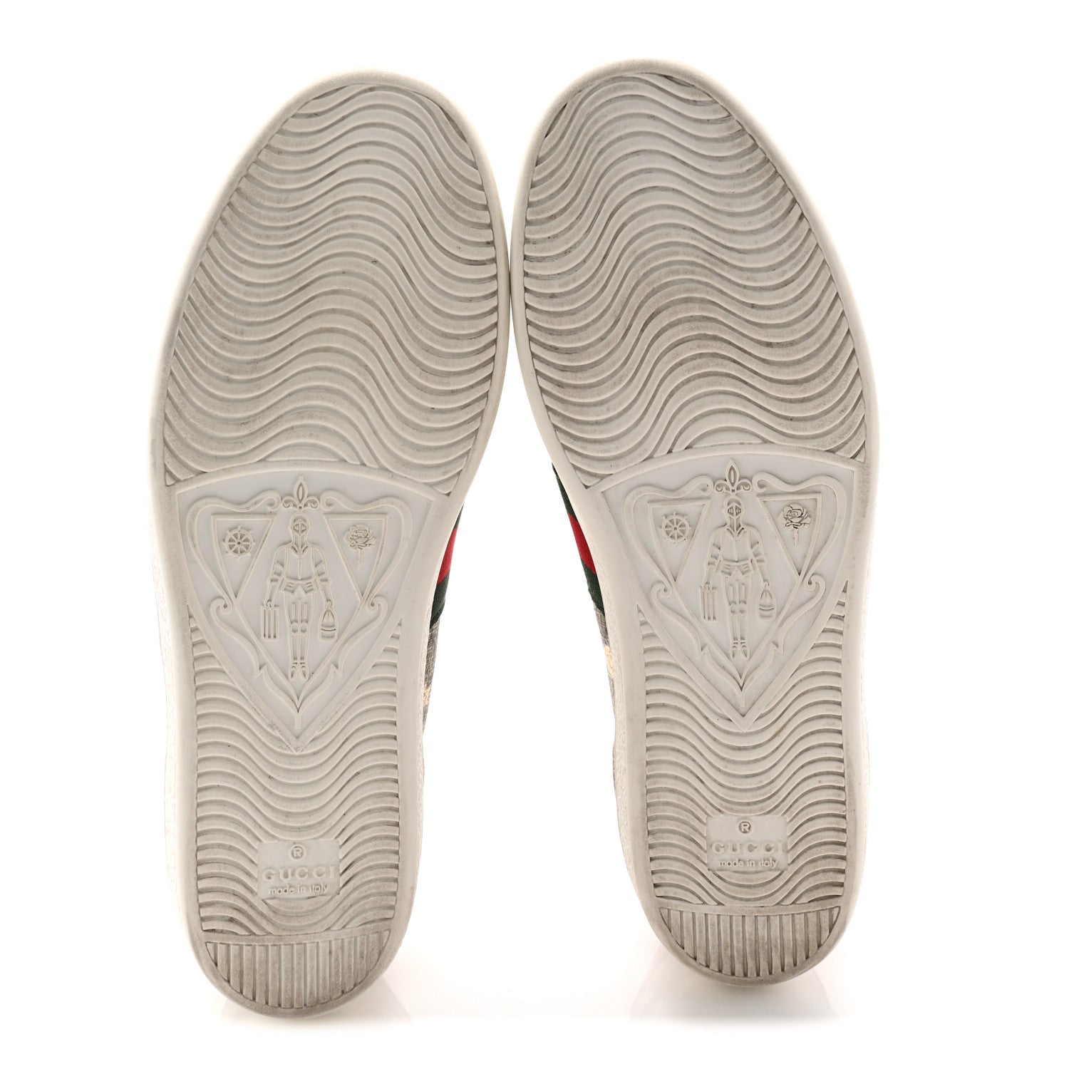 Gucci GG Supreme Monogram Bees Ayers Web Womens Ace Sneakers 38.5 Beige Oro Green Red