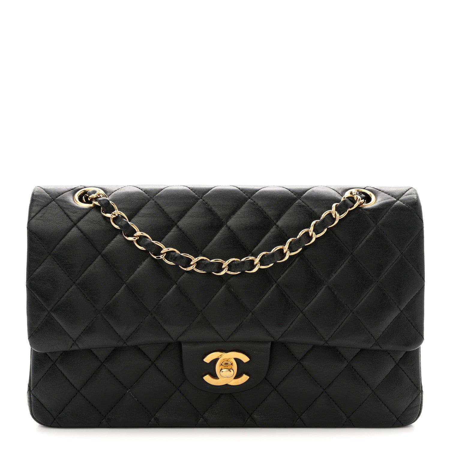 Chanel Lambskin Quilted Medium Double Flap Black