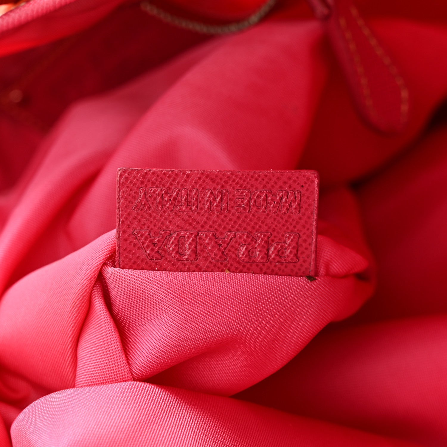 Prada Tessuto Nylon Saffiano Tote Papaya Ibisco