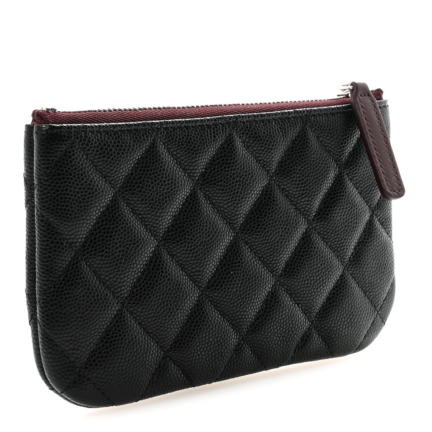 Caviar Quilted Small Cosmetic Case Black