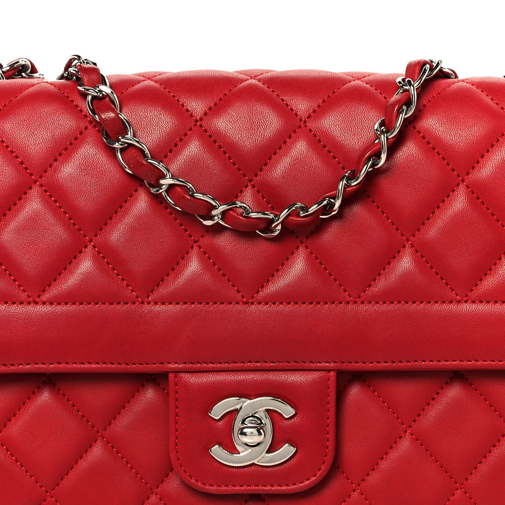 Chanel Lambskin Medium Coco Rider Flap Red