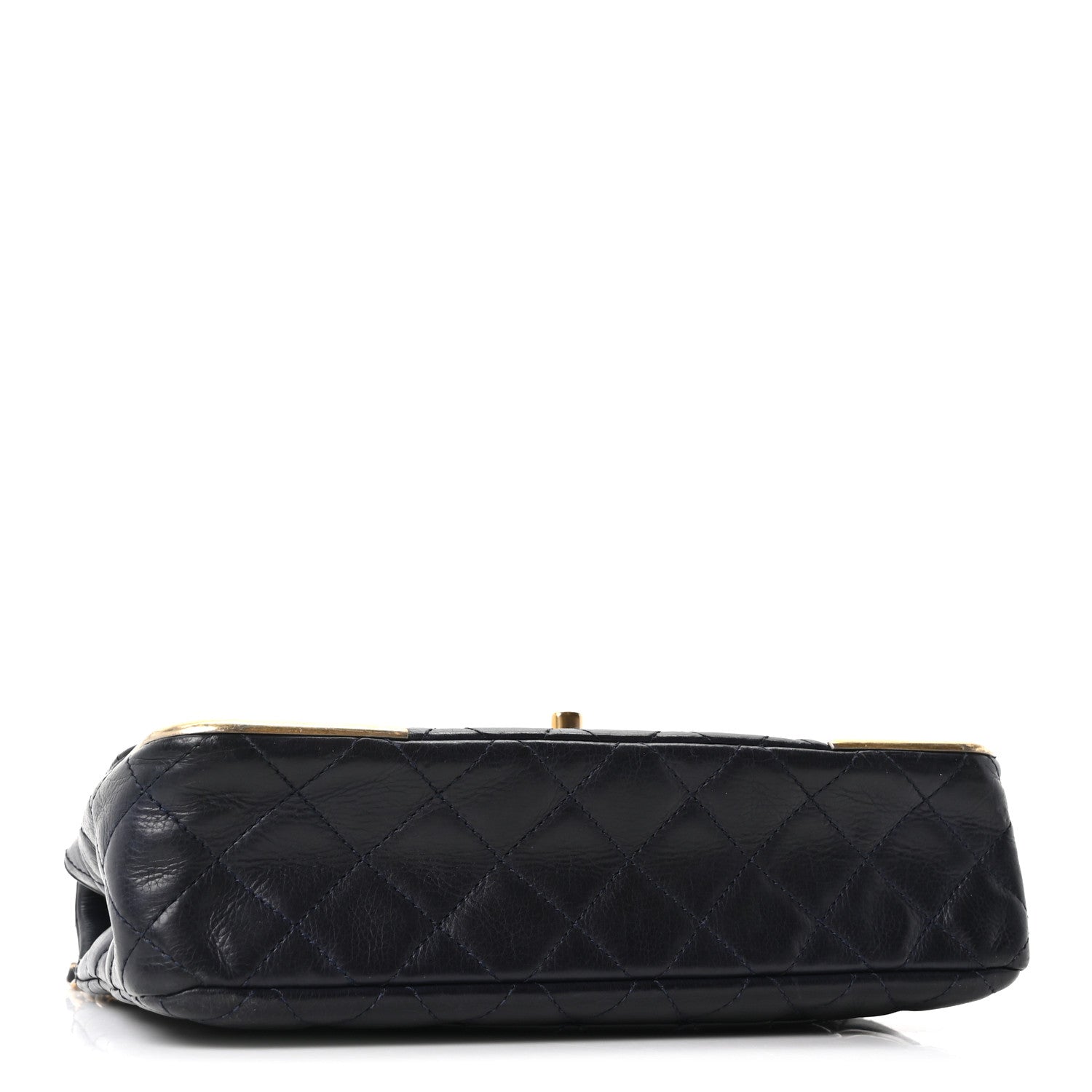 Chanel Calfskin Quilted Rock The Corner Flap Navy