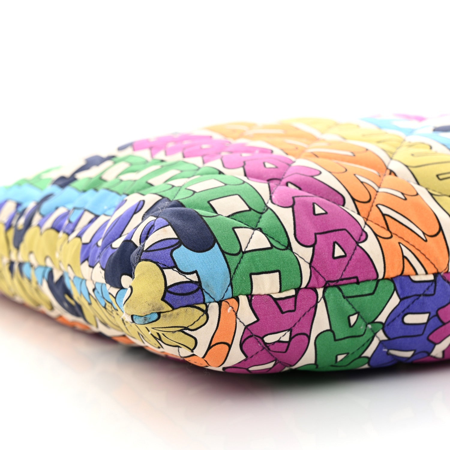 Chanel Printed Fabric Quilted Logo Large Shopping Tote Multicolor