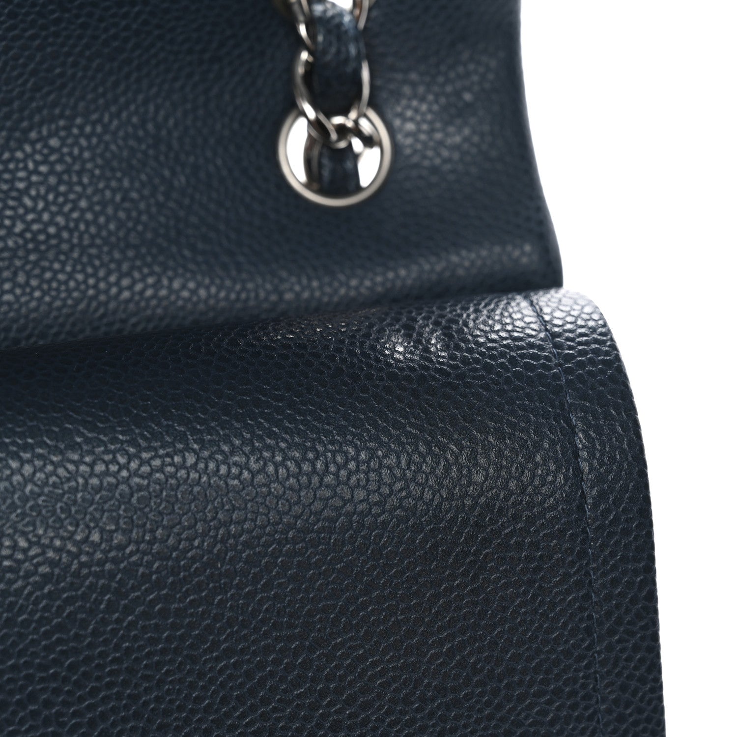 Chanel Caviar Quilted Jumbo Double Flap Blue