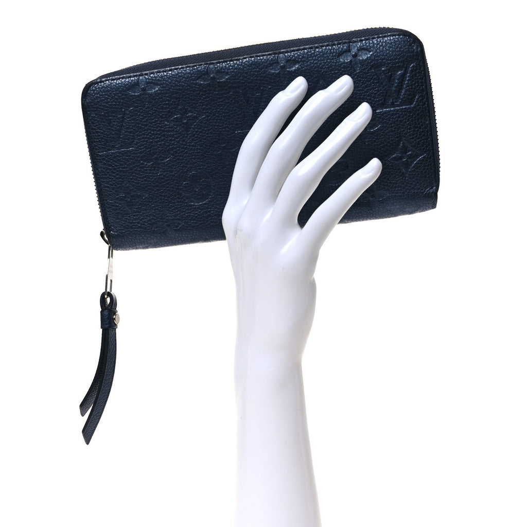 Louis Vuitton Metallic Empreinte Monogram Zippy Wallet Navy Nacre