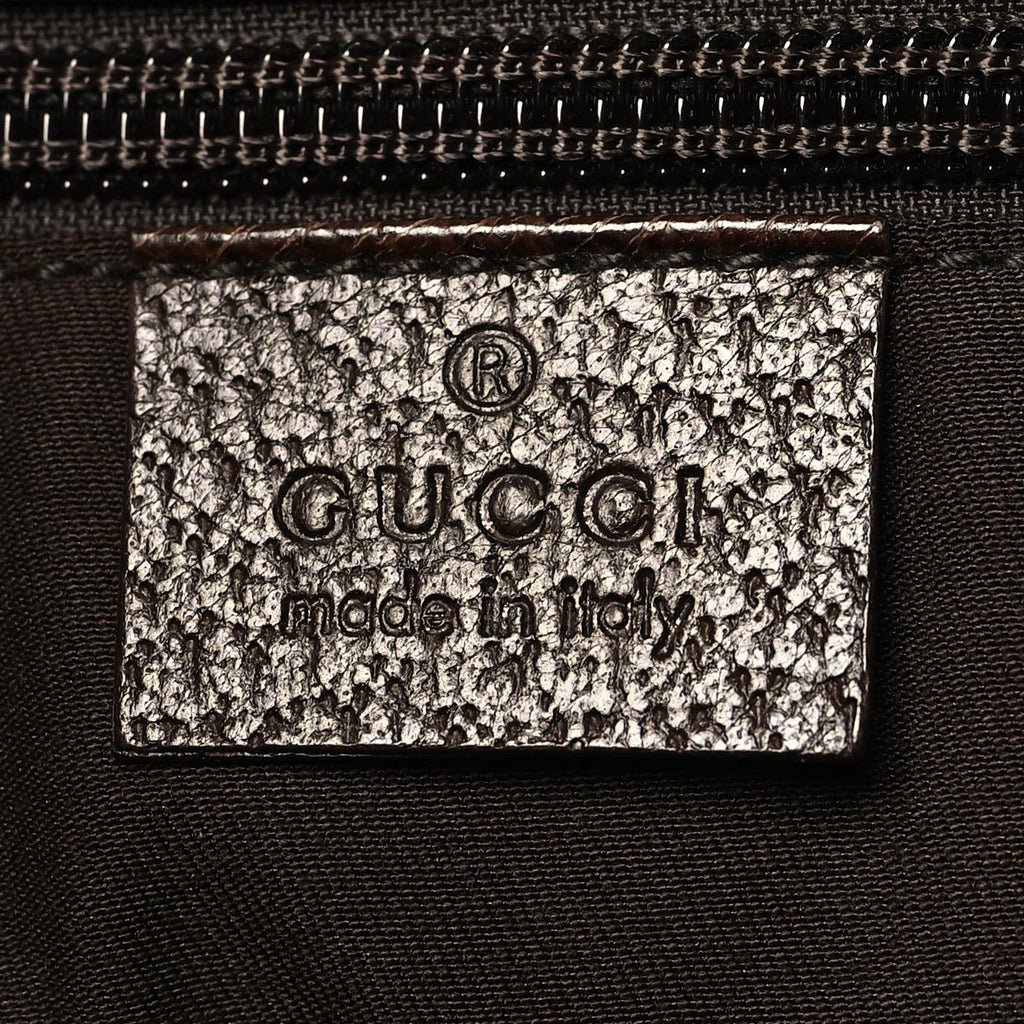 Gucci GG Monogram Medium Flap Messenger Bag Beige Dark Brown