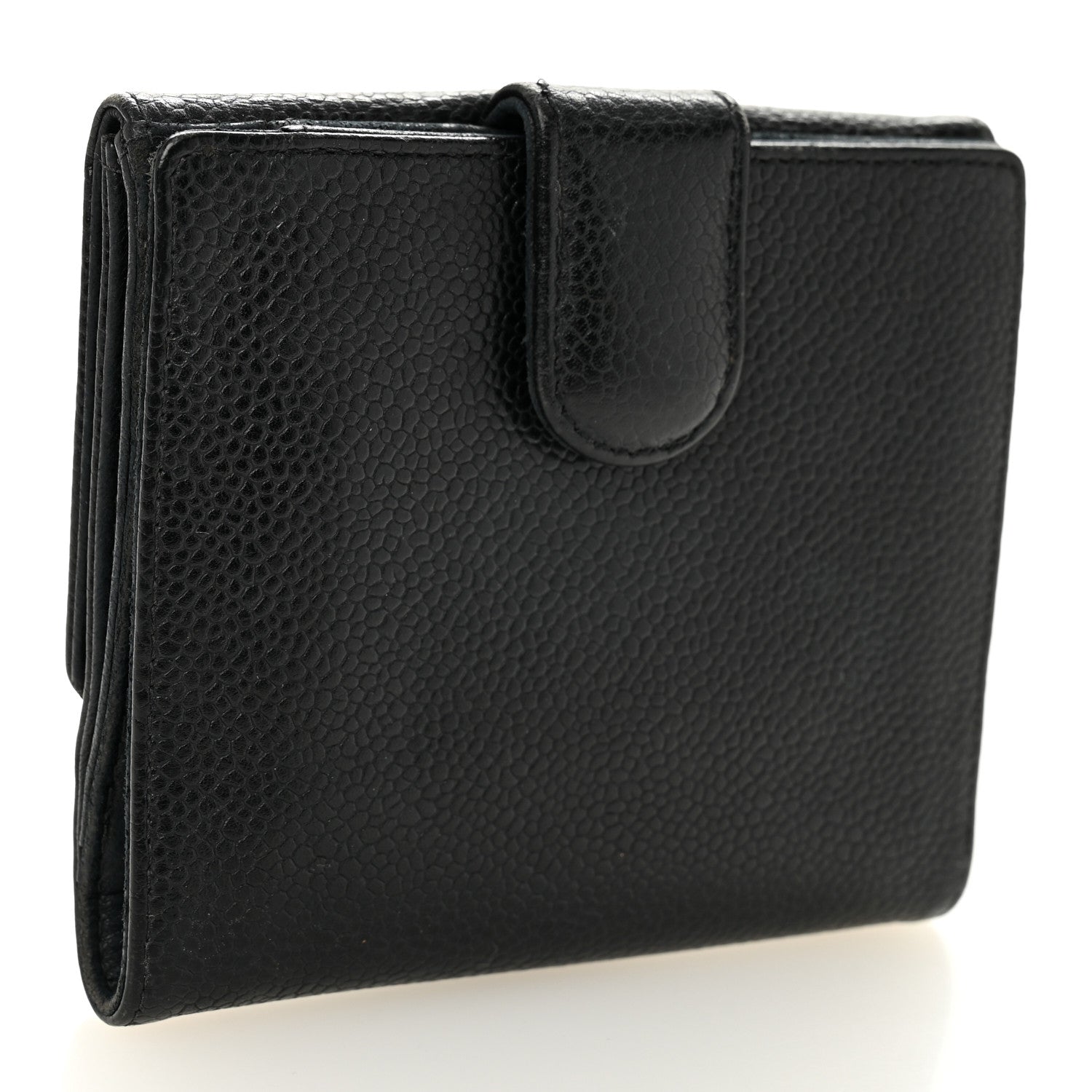 Caviar Timeless CC Compact French Wallet Black