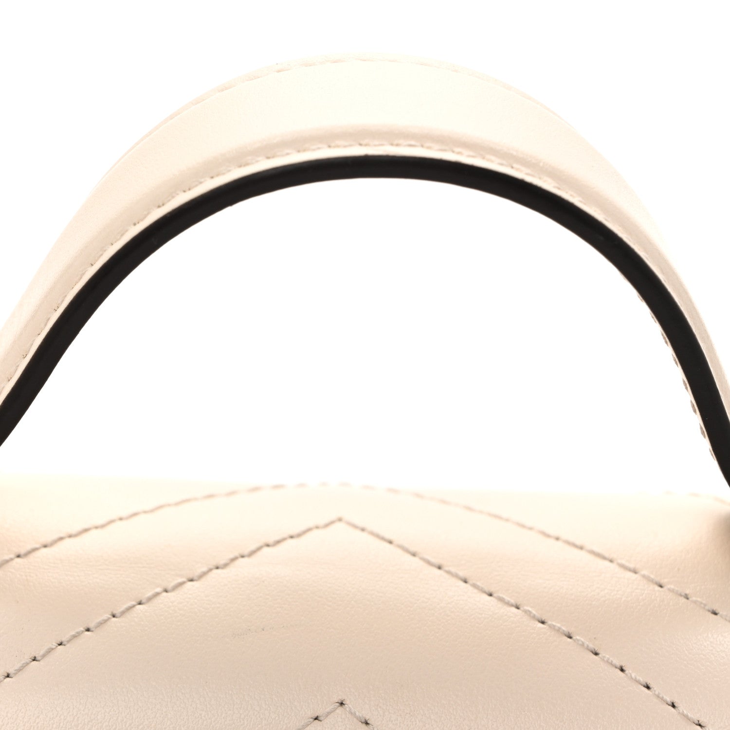 Gucci Calfskin Matelasse Mini GG Marmont Top Handle Shoulder Bag White