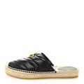 Gucci Nappa Matelasse GG Marmont Espadrille Slippers 36 Black