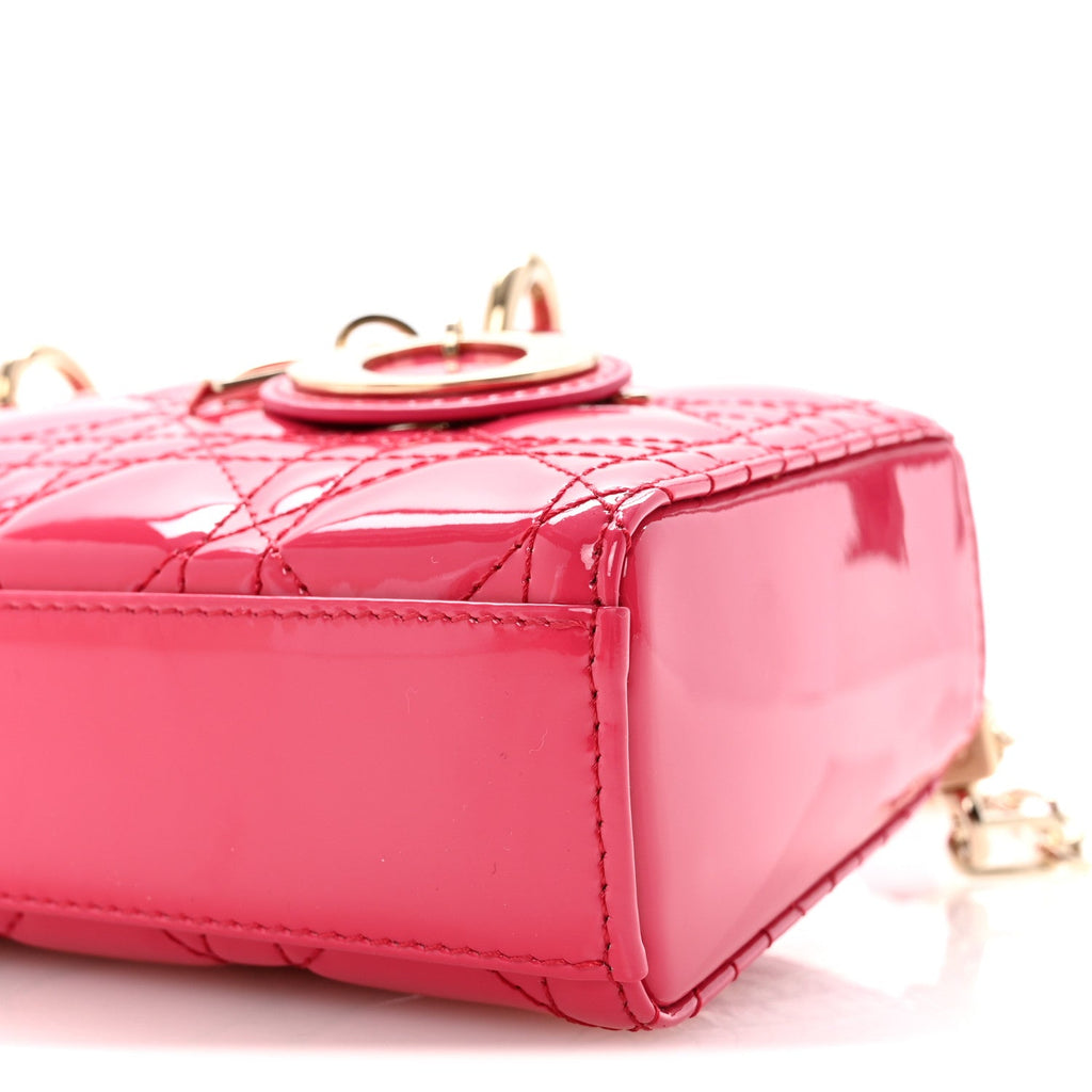 Christian Dior Patent Cannage Small Lady D-Joy Mexican Red