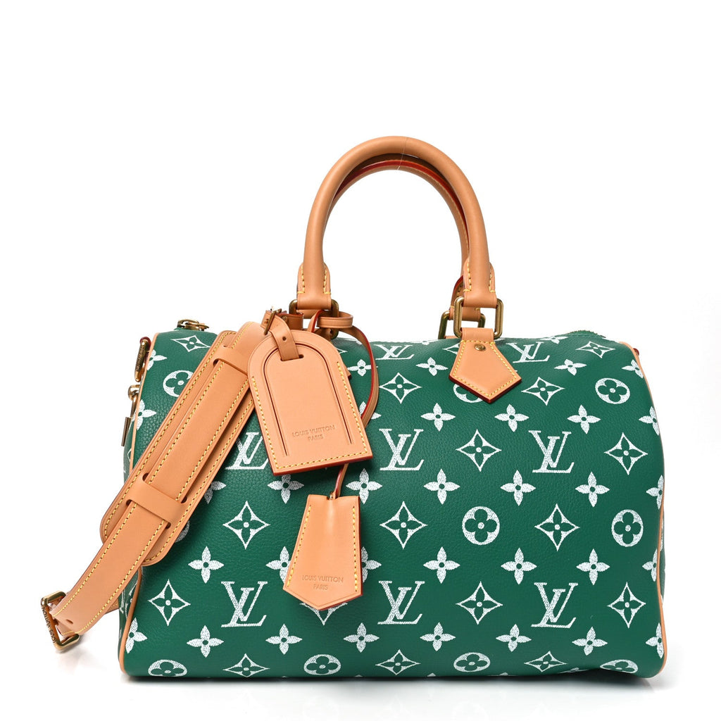 Louis Vuitton Calfskin Monogram Speedy P9 Bandouliere 30 Green